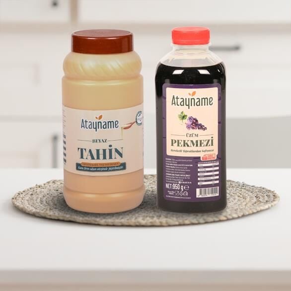 Atayname Beyaz Tahin 900 G & Üzüm Pekmezi Paketi 950 Ml.