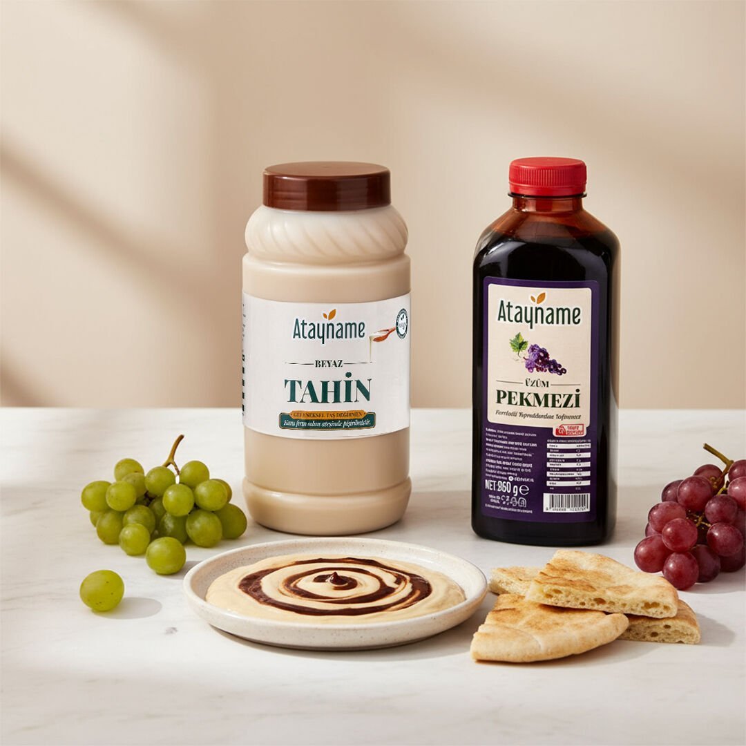 Atayname Beyaz Tahin 900 G & Üzüm Pekmezi Paketi 950 Ml.