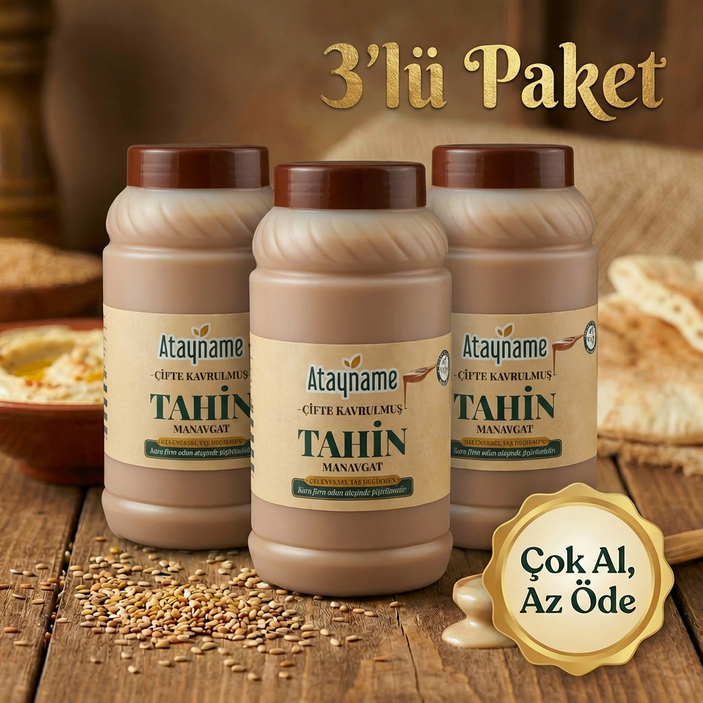 Atayname Çifte Kavrulmuş Manavgat Tahin 900 G 3'lü Paket