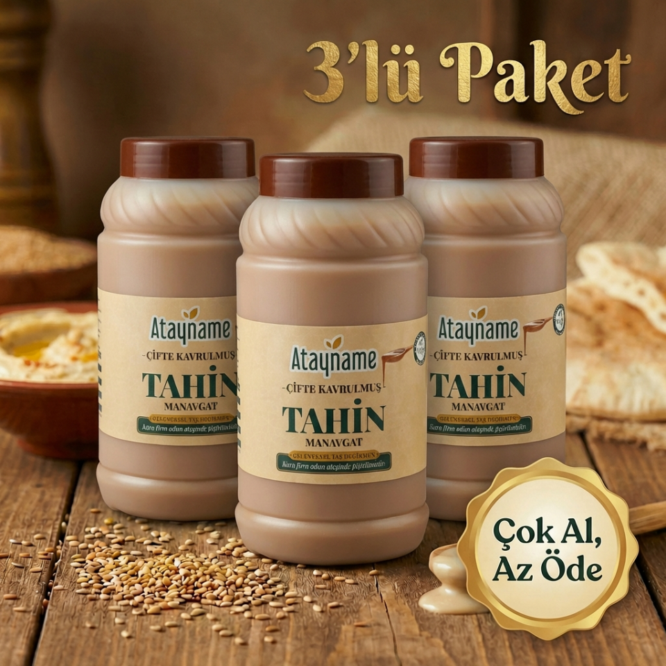 Atayname Çifte Kavrulmuş Manavgat Tahin 900 G 3'lü Paket