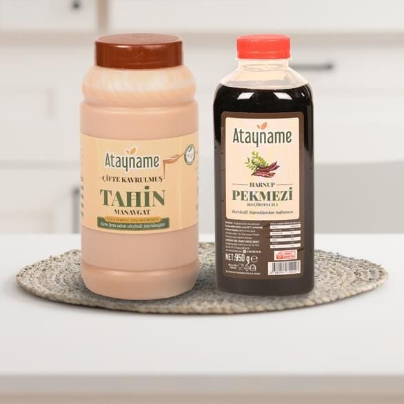 Atayname Çifte Kavrulmuş Manavgat Tahin 900 G & Harnup Pekmezi Paketi 950 Ml.