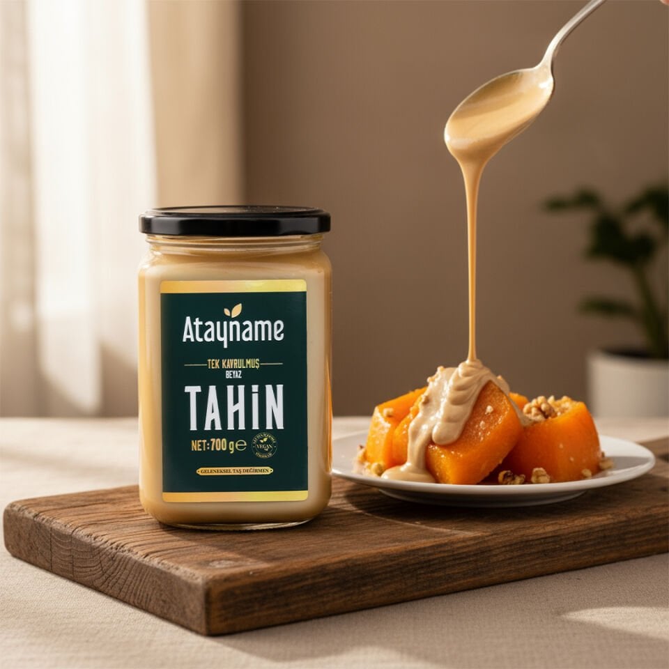 Atayname Beyaz Tek Kavrulmuş Tahin 700 G Cam