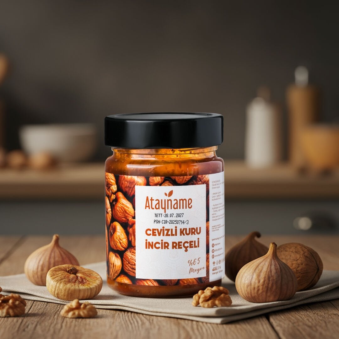 Atayname Cevizli Kuru İncir Reçeli 350 G %65 Meyveli