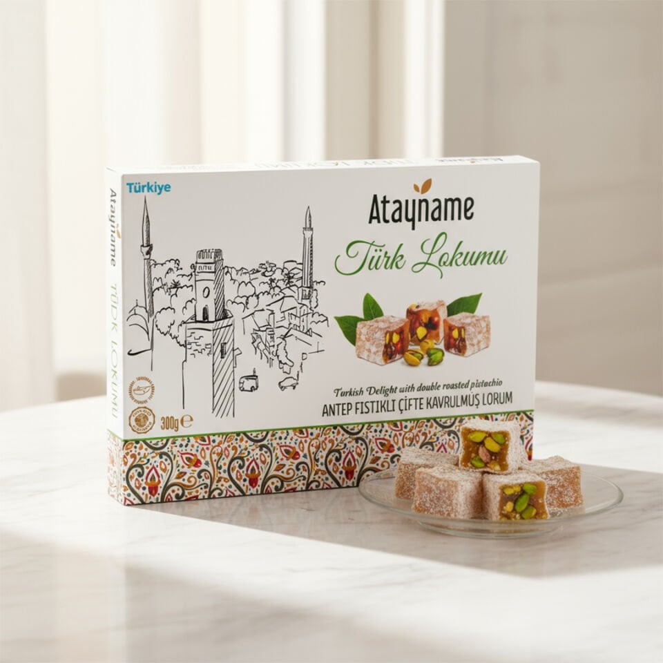 Atayname Antep Fıstıklı Çifte Kavrulmuş Lokum 300 G