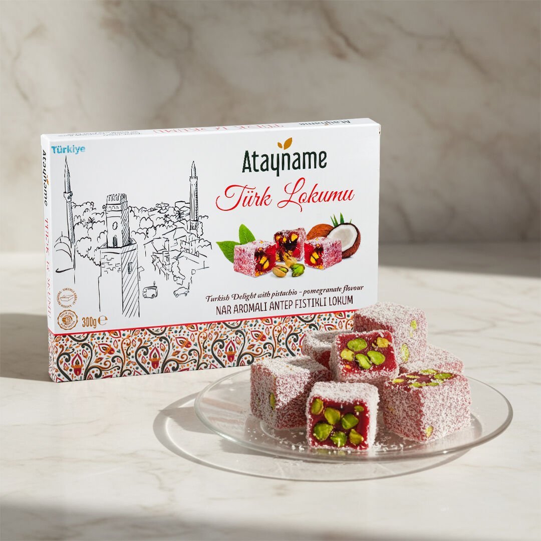 Atayname Nar Aromalı Antep Fıstıklı Lokum 300 G