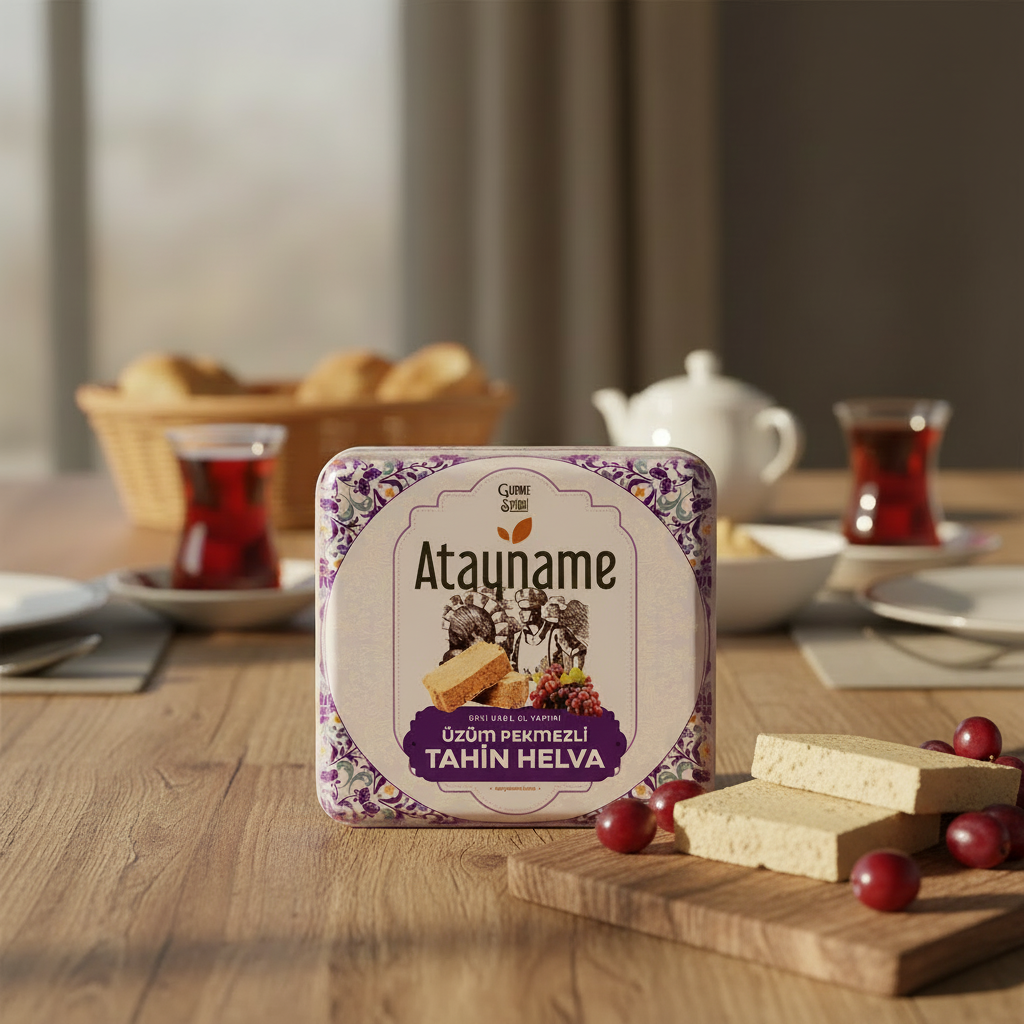 Atayname Eski Usül El Yapımı Üzüm Pekmezli Helva 400 G Teneke