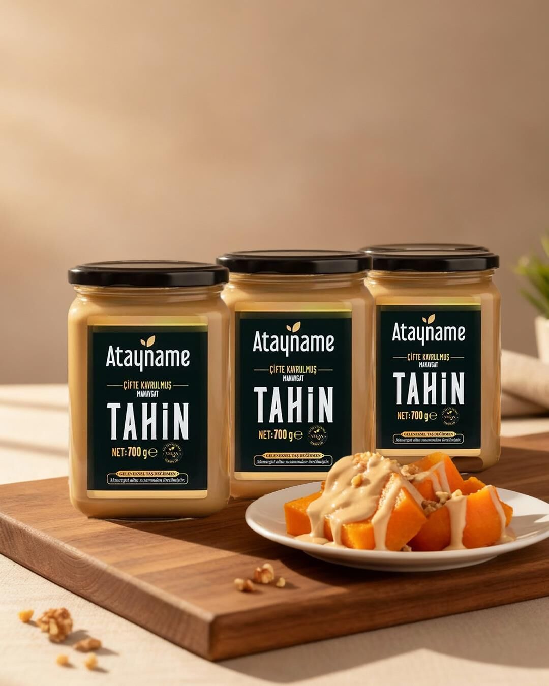 Atayname Manavgat Çifte Kavrulmuş Tahin 700 G Cam 3'lü